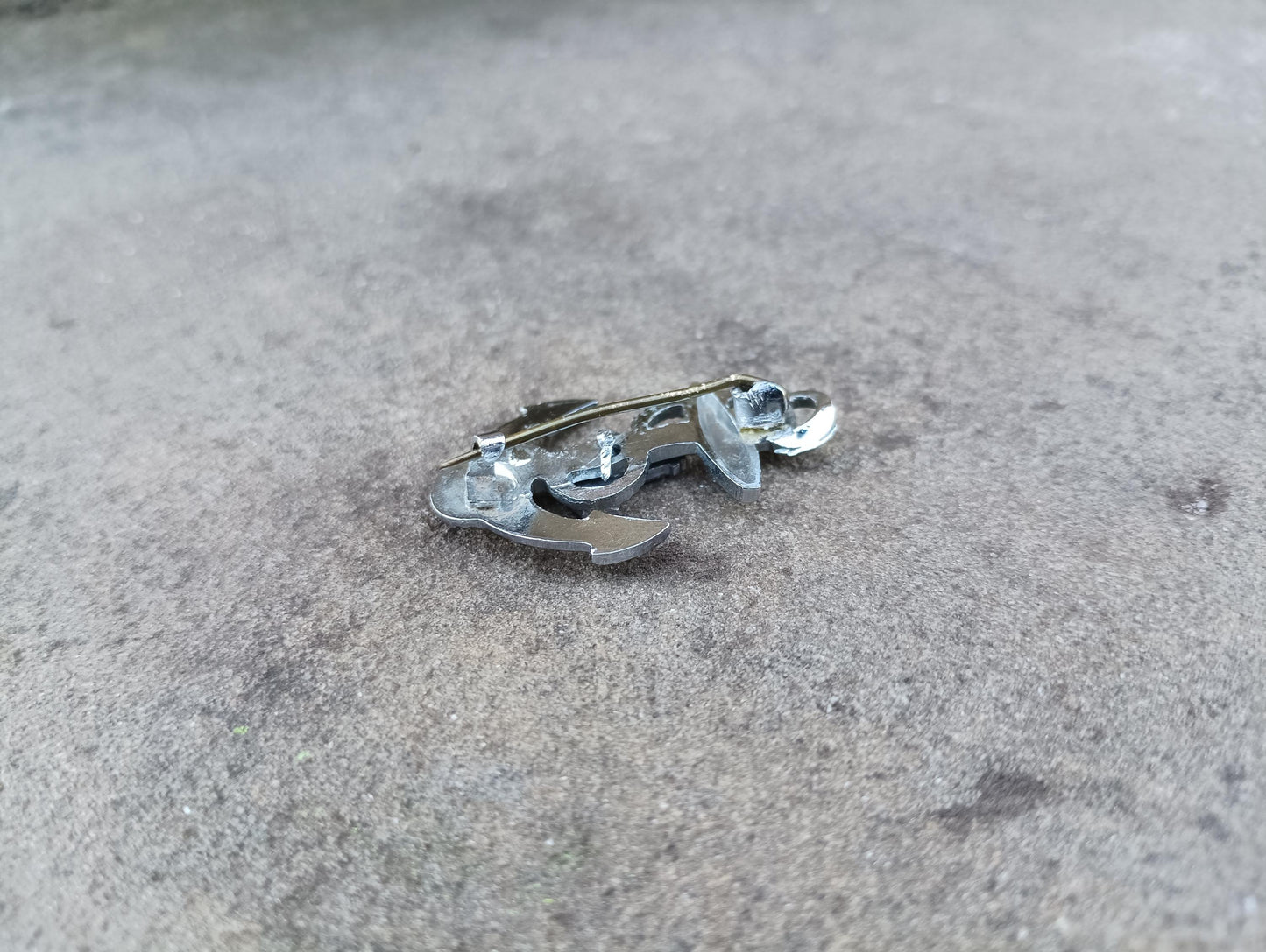 Vintage 1950s Silver Tone Anchor Brooch: Nautical Sailor Pin