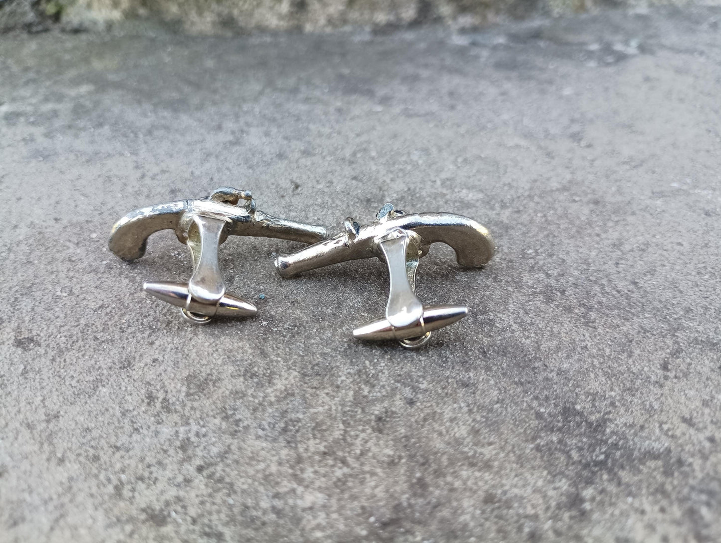 Vintage Stratton Gold Tone Flintlock Pistol Cufflinks