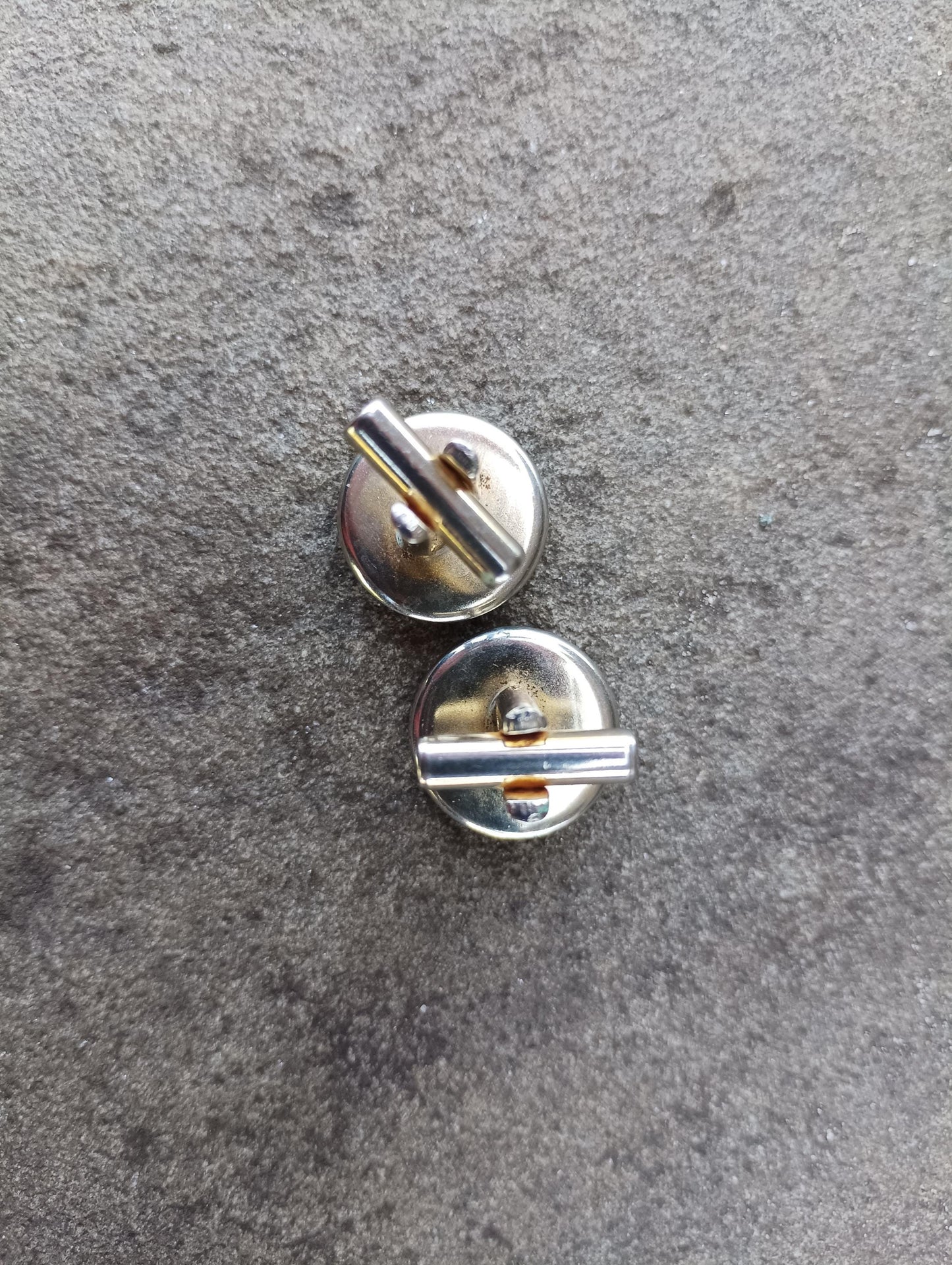 Vintage 60s Iridescent Cufflinks: Blue & Purple Mod Style