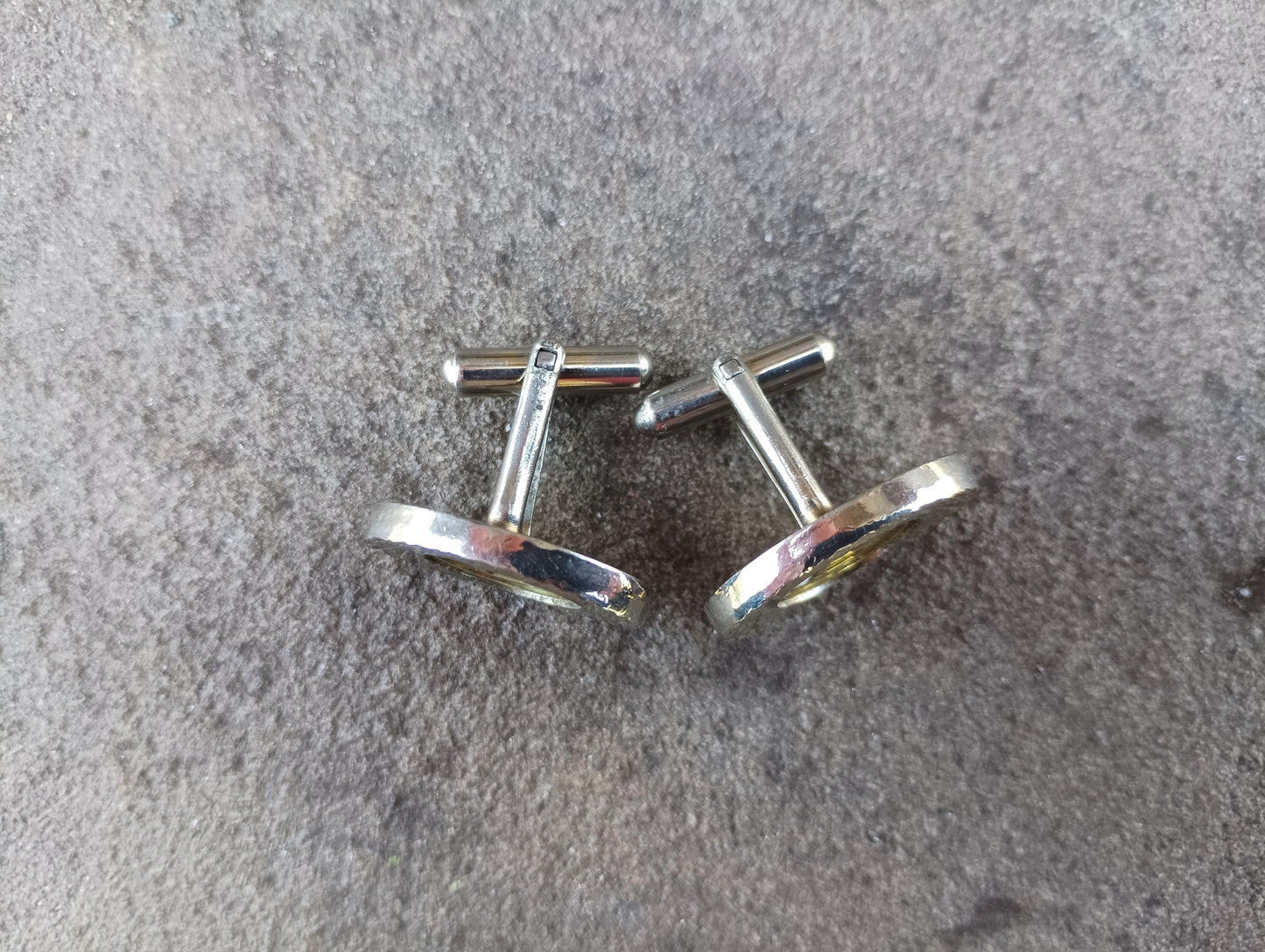Vintage Silver Plated Letter B Cufflinks: 1960s Retro Brass Accessory