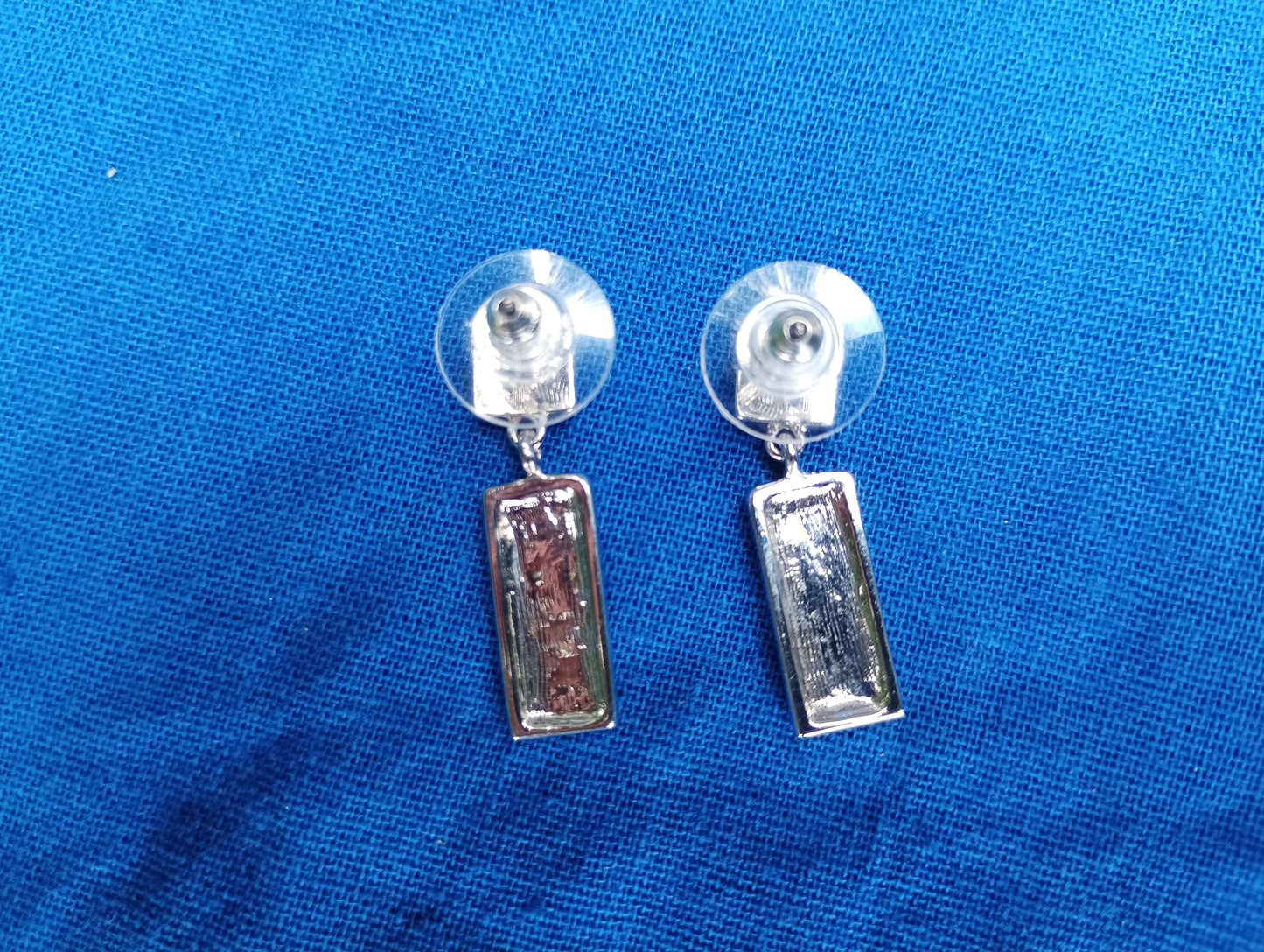 Vintage Black & White Enamel Drop Earrings: 1980s Geometric Jewelry