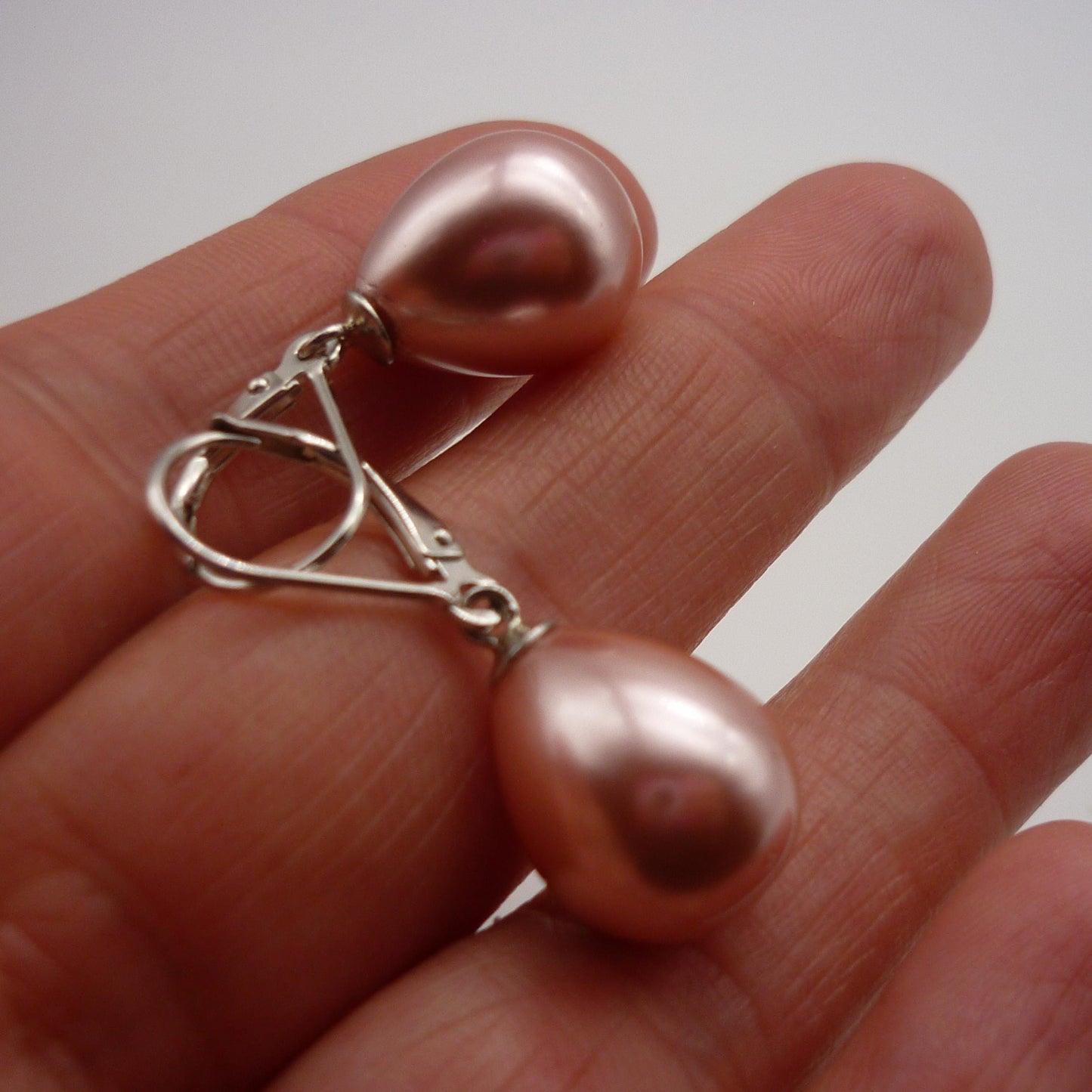 D'Joy Pink Pearl Dangle Earrings