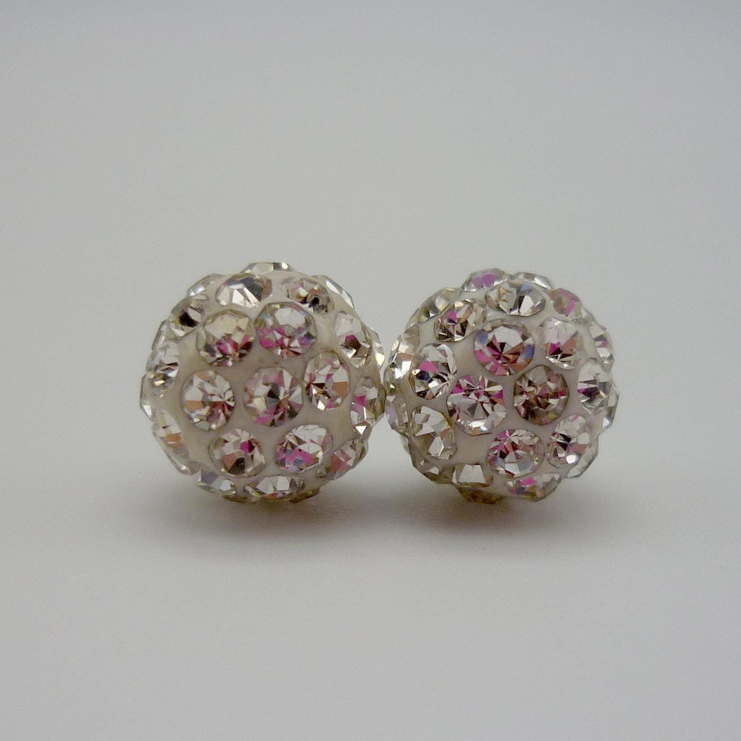 Clear Crystal Ball Stud Earrings, CZ Cluster Studs