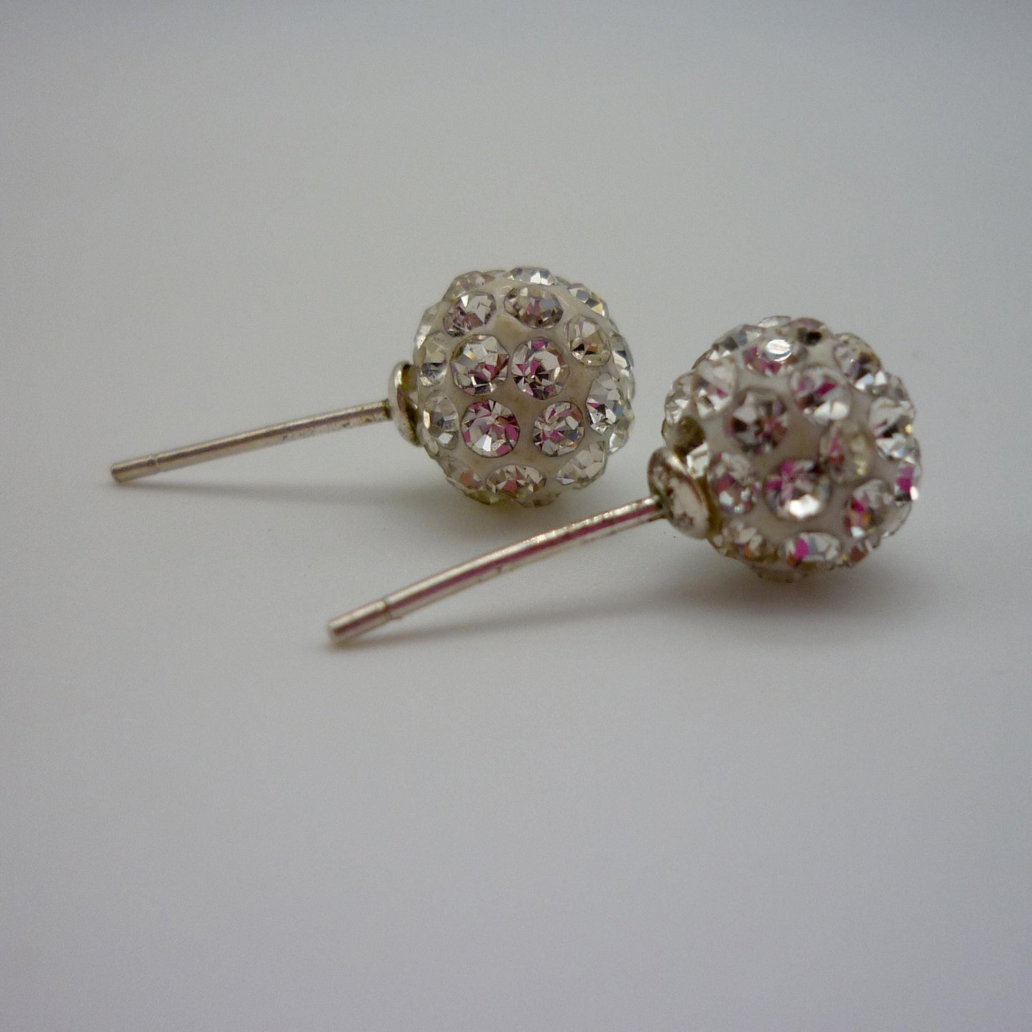 Clear Crystal Ball Stud Earrings, CZ Cluster Studs