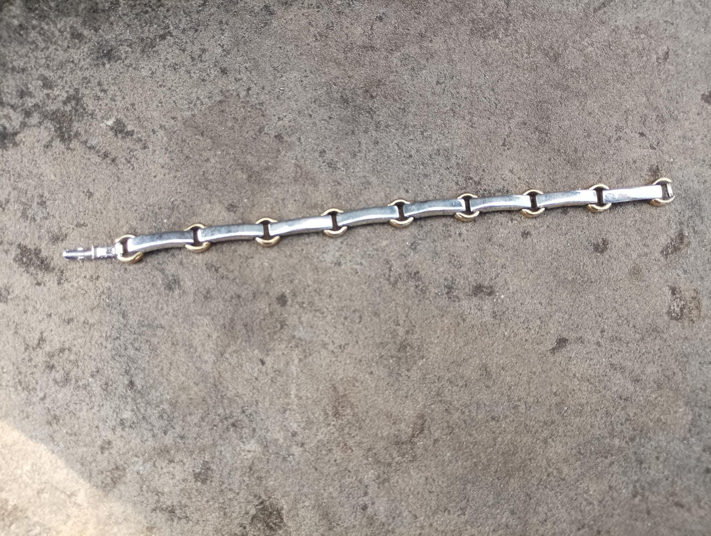 Monet Two-Tone Chain Bracelet: 1980s Retro Costume Jewelry