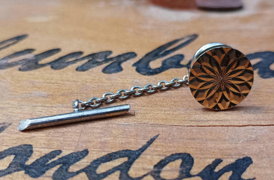 Vintage Gold Tone Sunburst Tie Tack, Executive Fashion