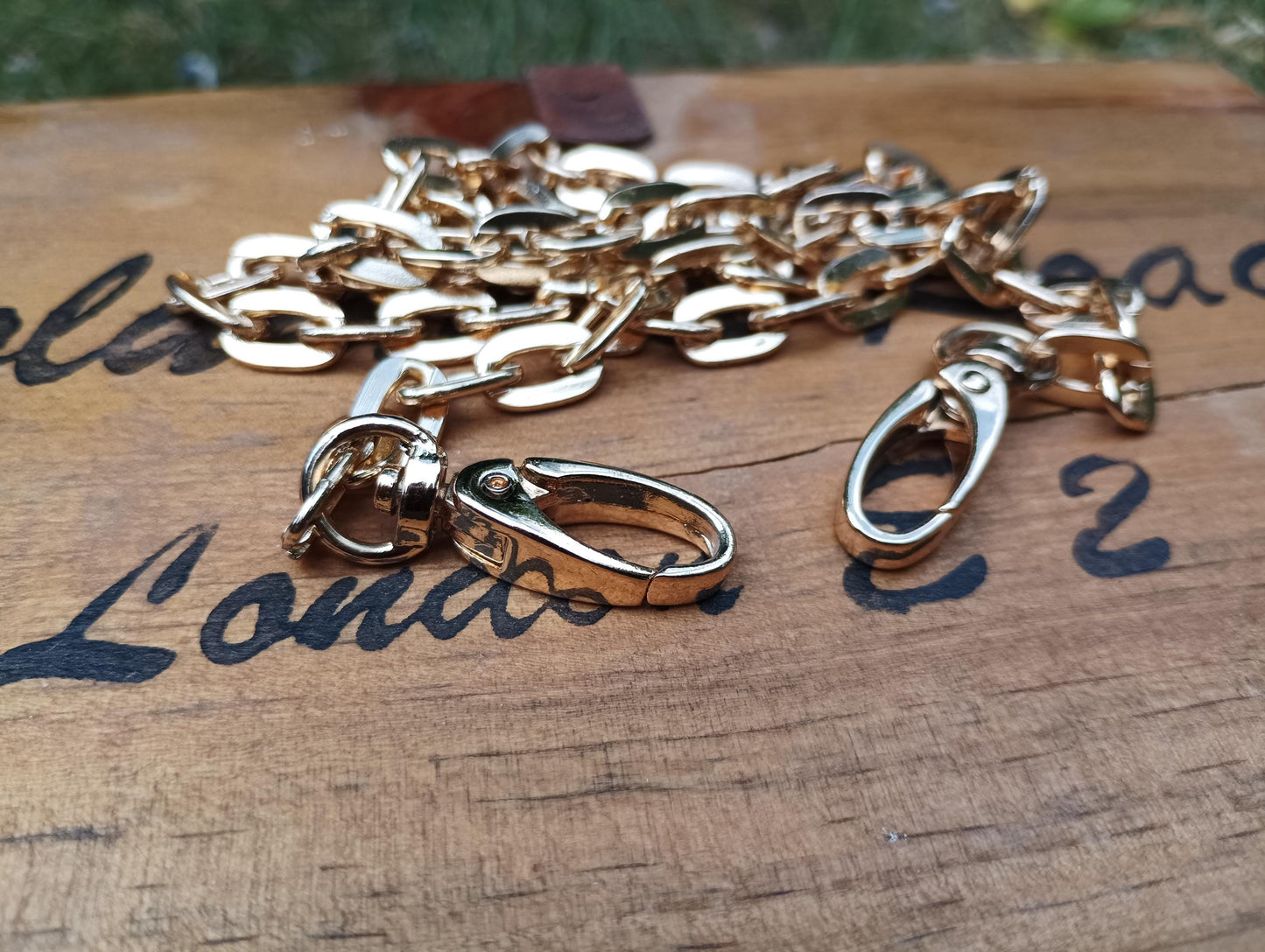 Vintage Gold Plated Chunky Chain Necklace: 1980s Costume Jewelry