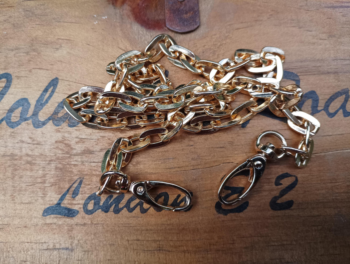 Vintage Gold Plated Chunky Chain Necklace: 1980s Costume Jewelry