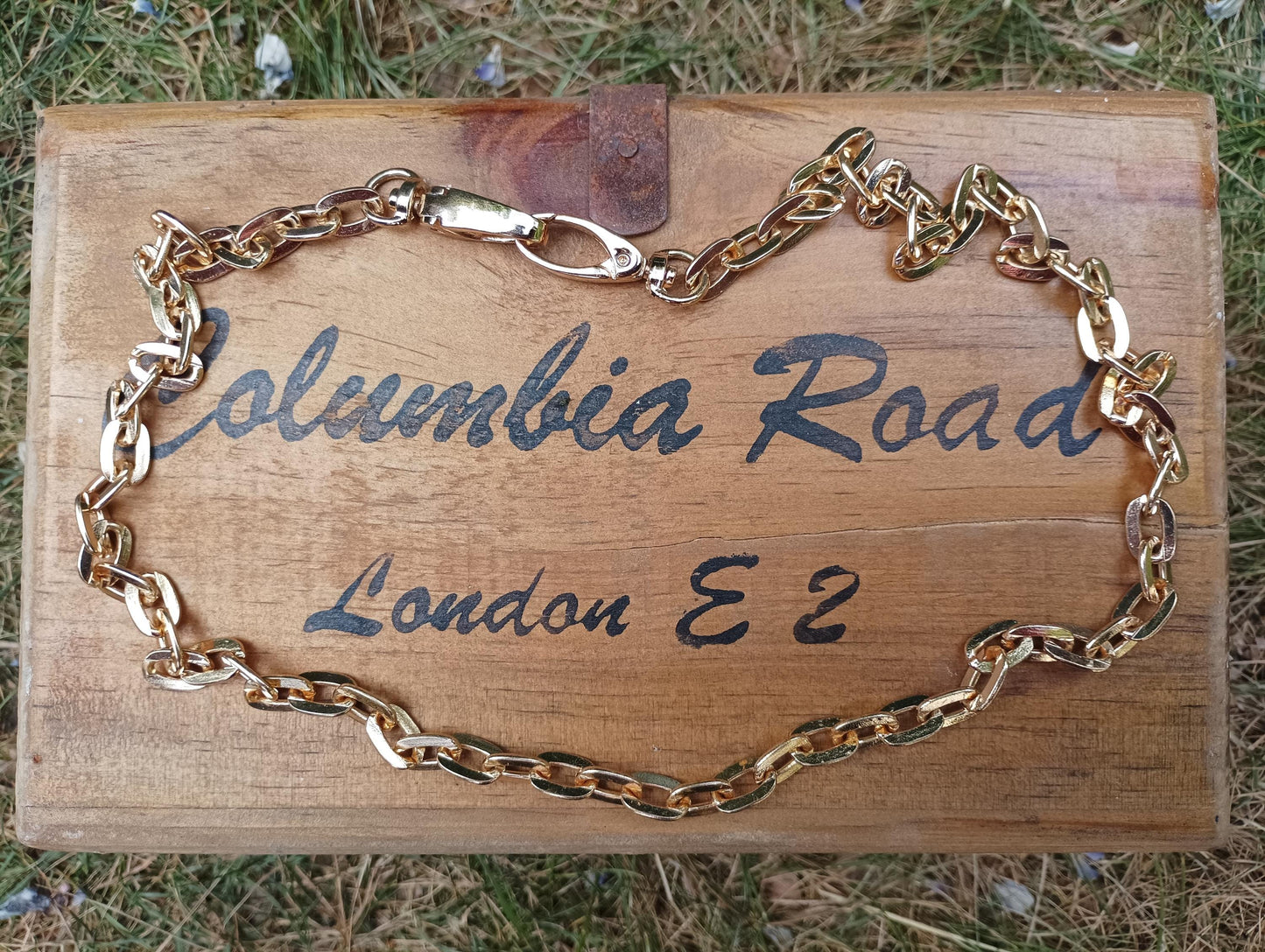 Vintage Gold Plated Chunky Chain Necklace: 1980s Costume Jewelry