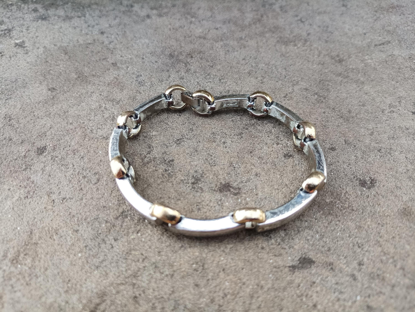 Monet Two-Tone Chain Bracelet: 1980s Retro Costume Jewelry