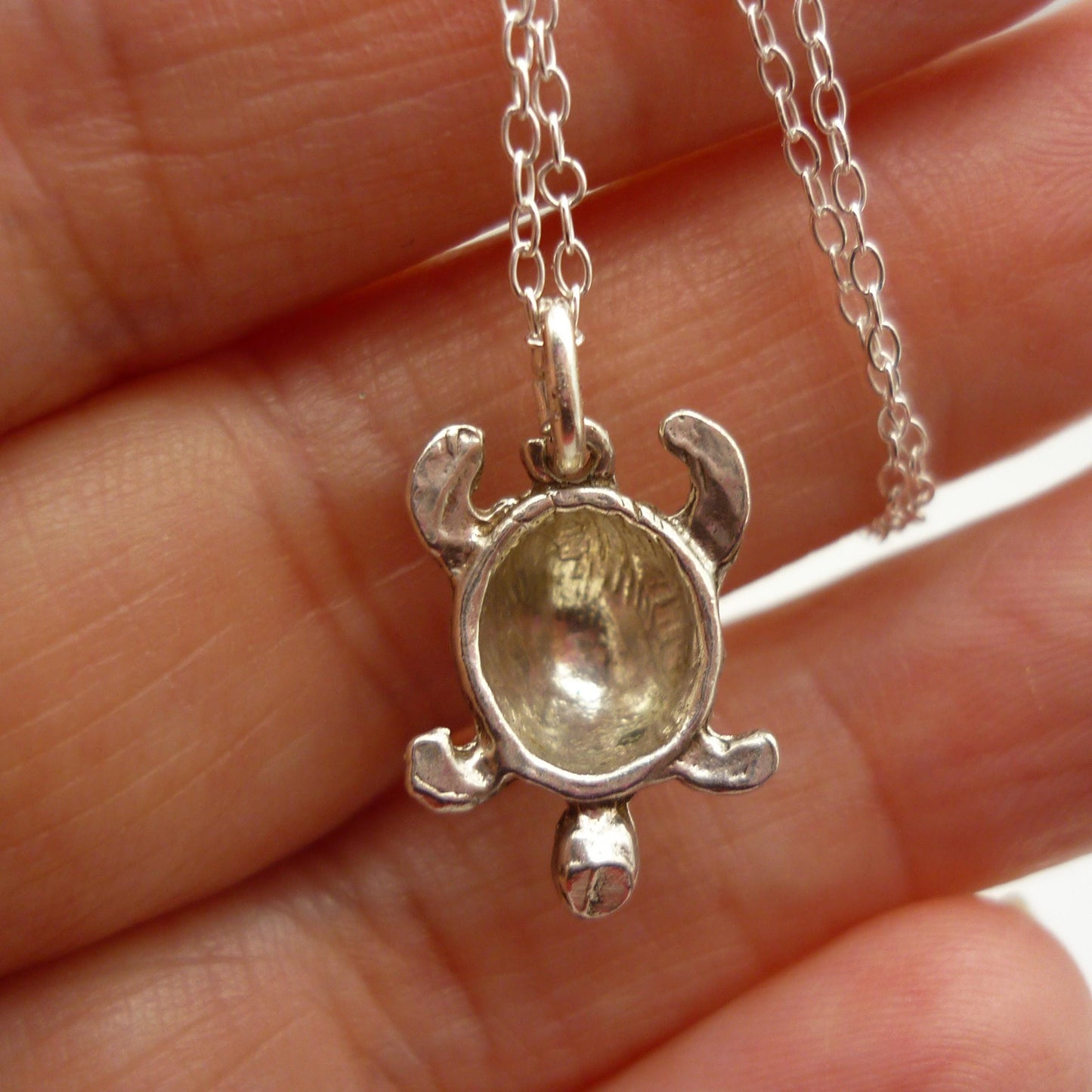 Silver Turtle Charm Necklace