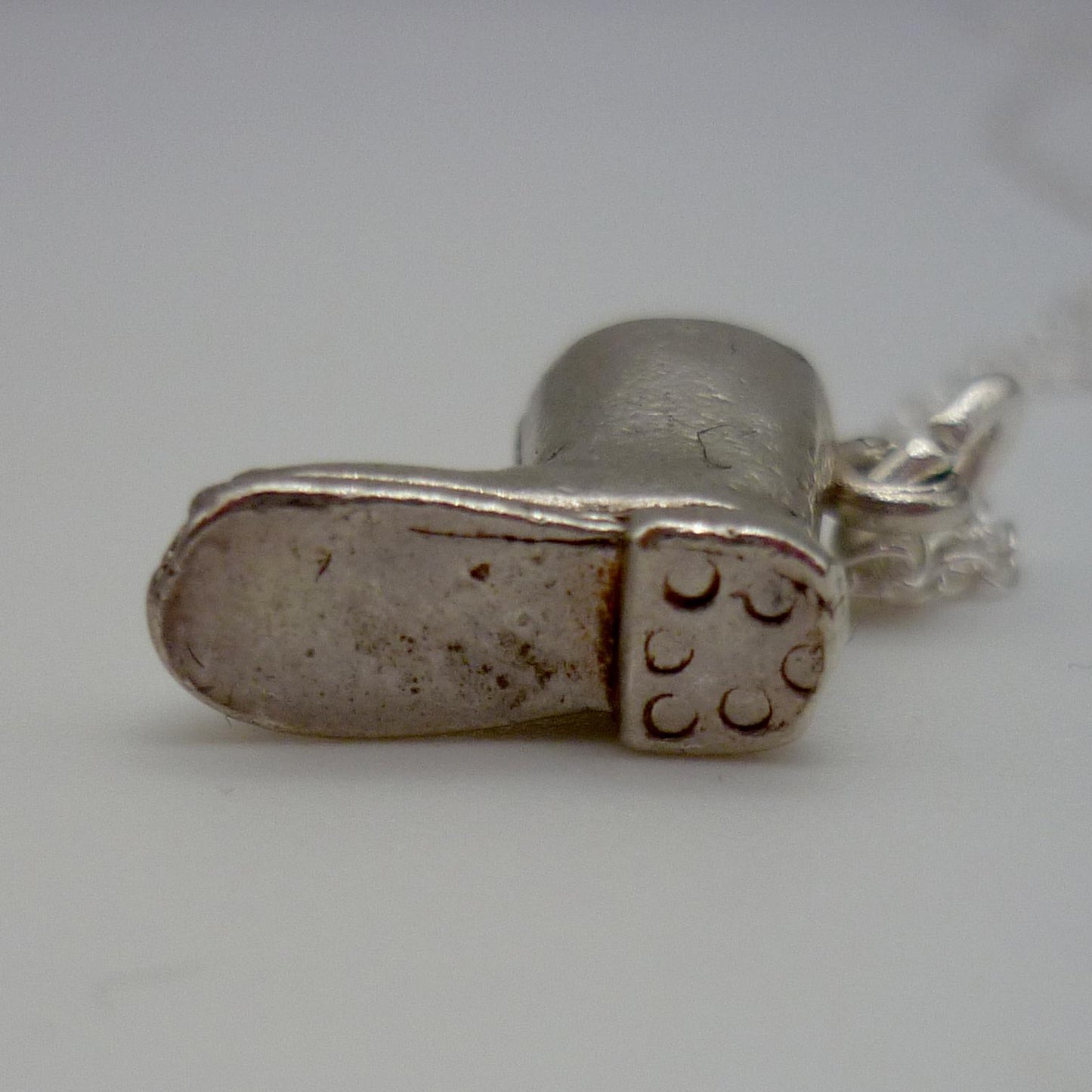 Silver Puss in Boots Charm Necklace