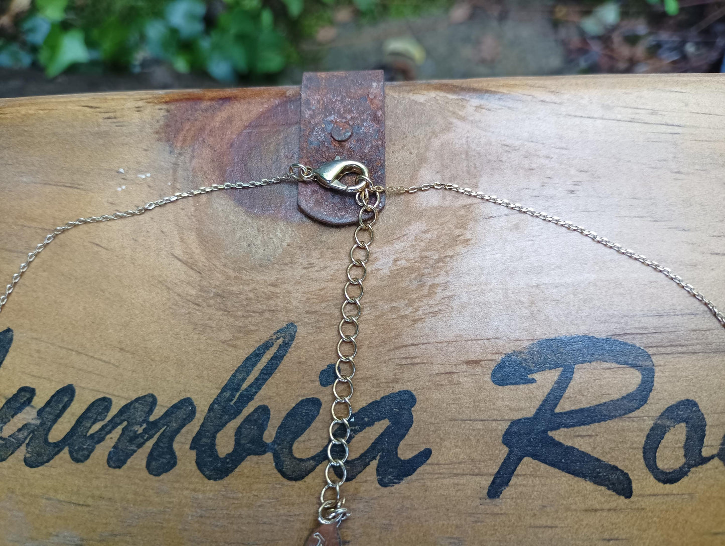 Vintage Gold Plated Necklace: Mother of Pearl Hearts, Avon Letter A