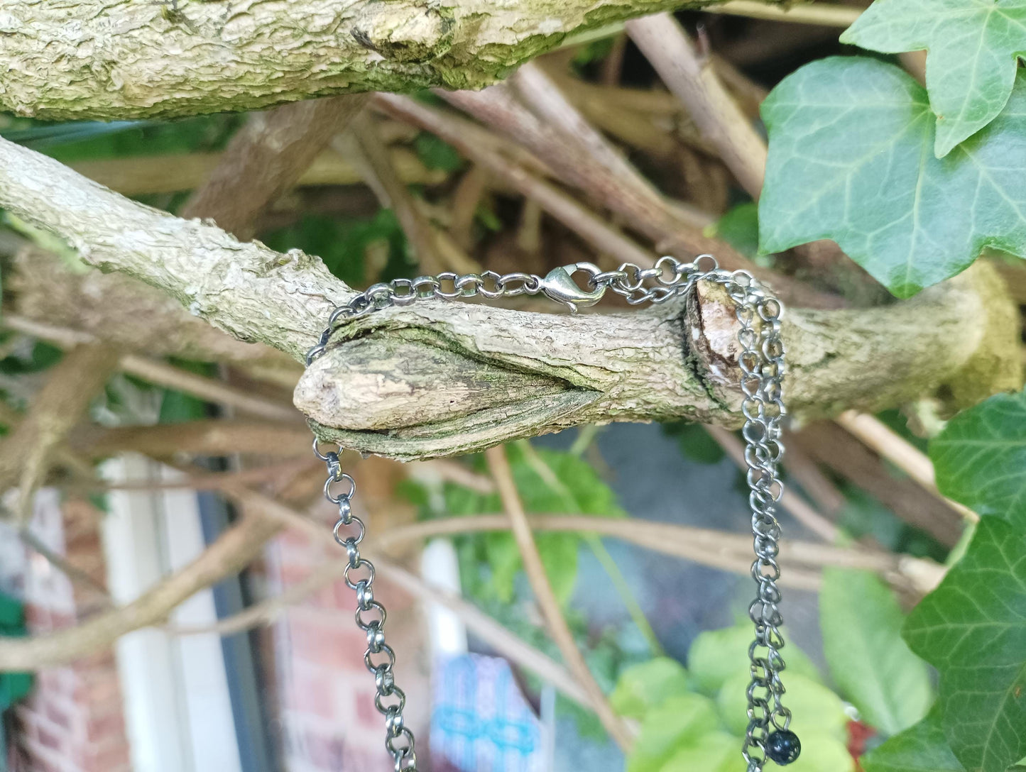 Vintage Black Faceted Bead Necklace: Bohemian Silver Cluster Bib Choker