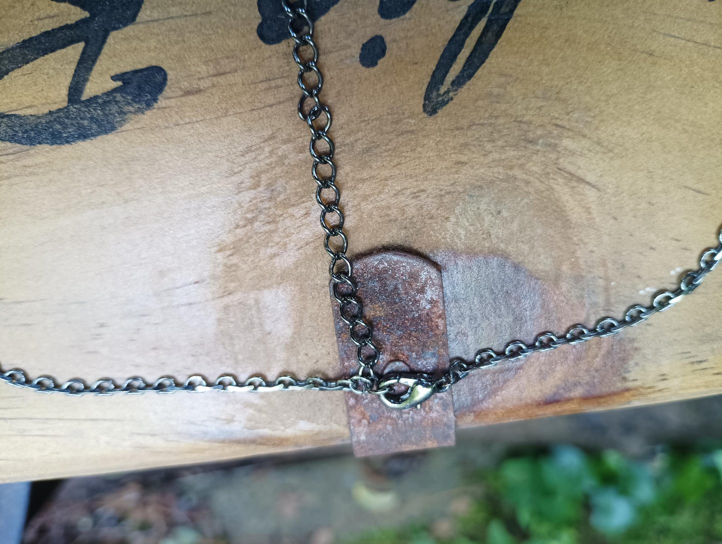 Vintage Gunmetal Y Necklace: Crystal Choker, Gothic Dark Silver