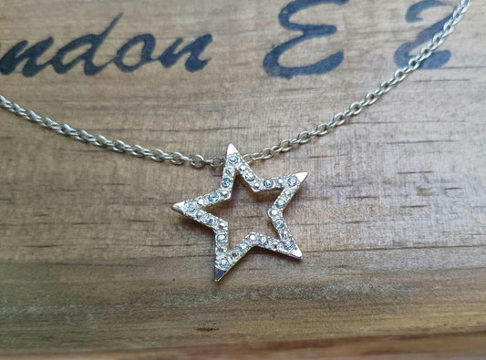 Vintage Avon Star Choker: Silver Plated Celestial Necklace