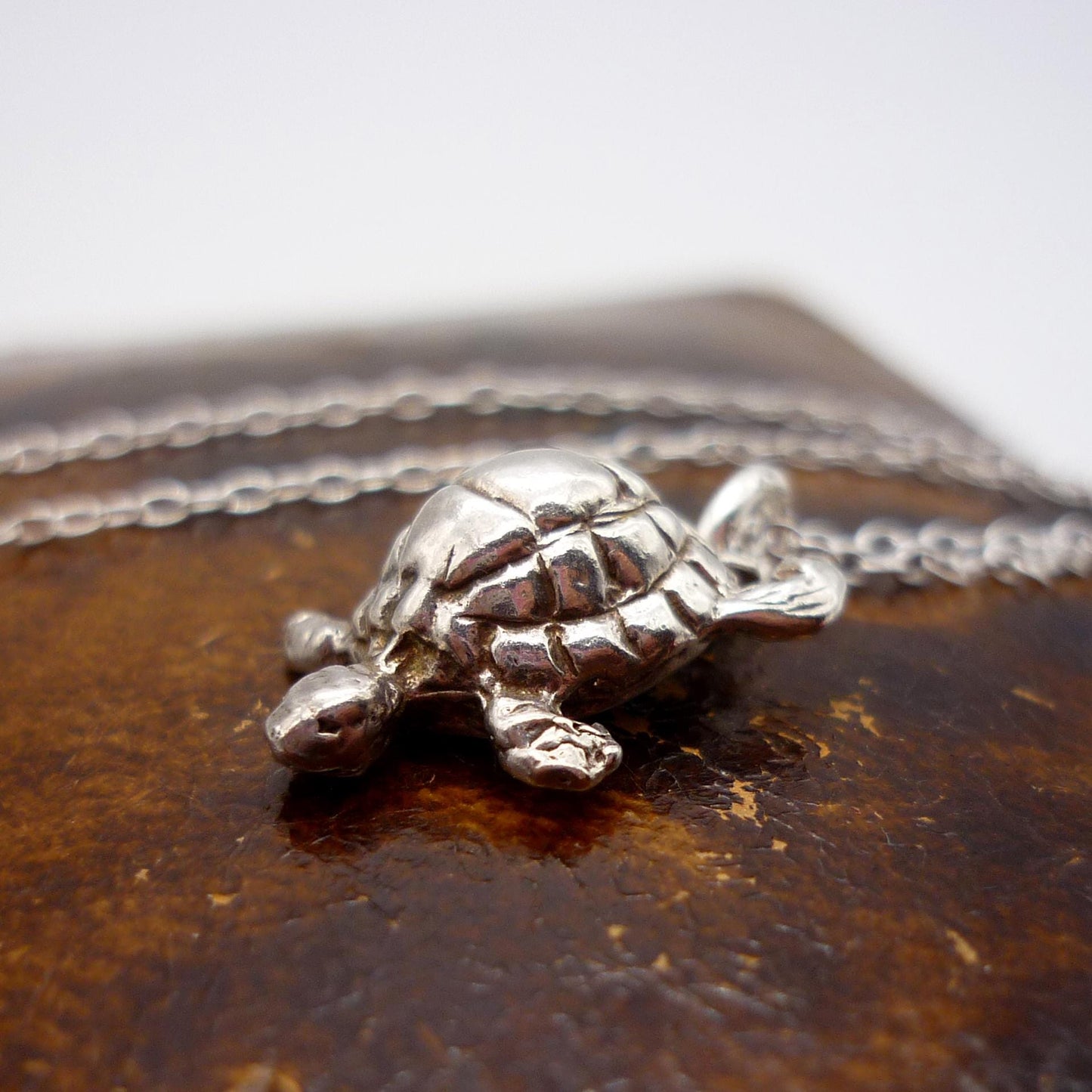 Silver Turtle Charm Necklace