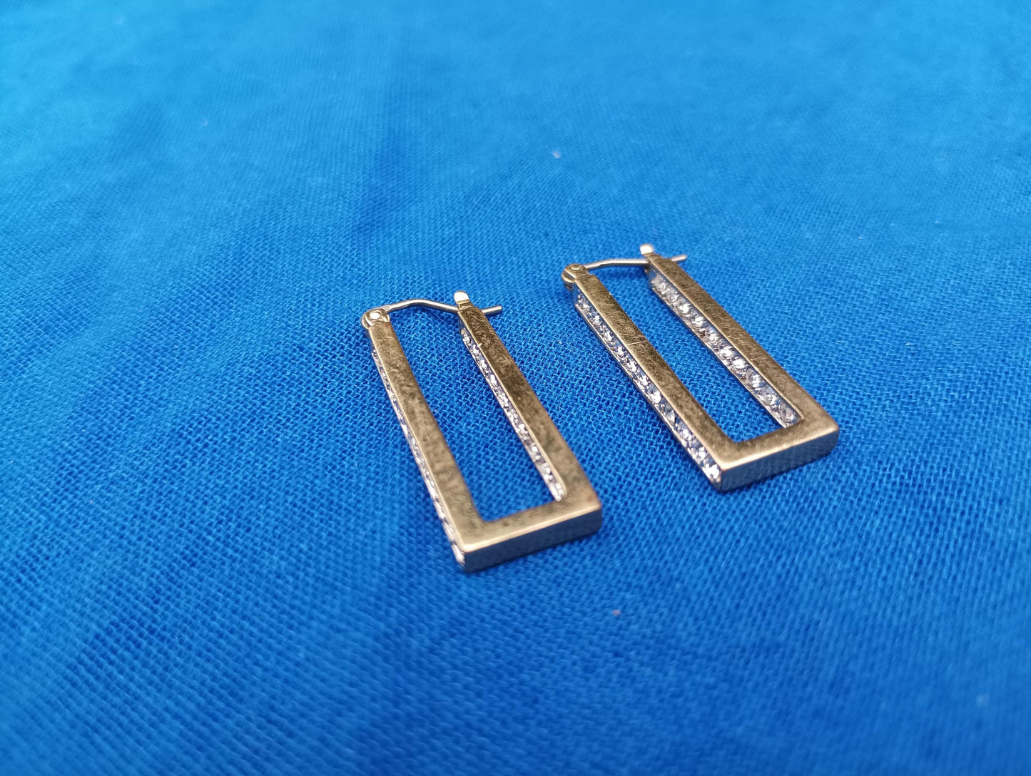 Vintage Gold Tone Rhinestone Hoop Earrings: M&S Costume Jewelry