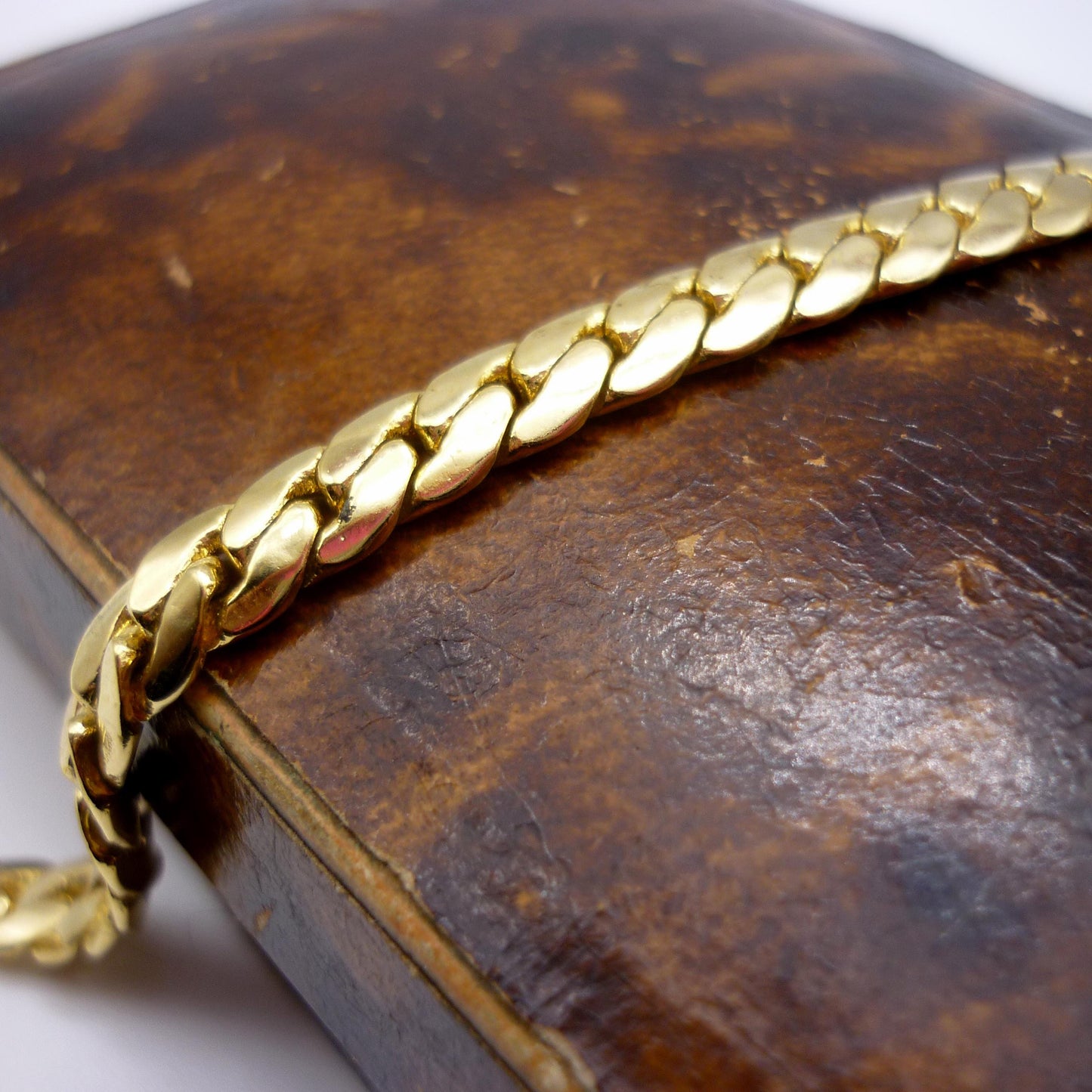 Gold Plated  Flat Link Chain Bracelet