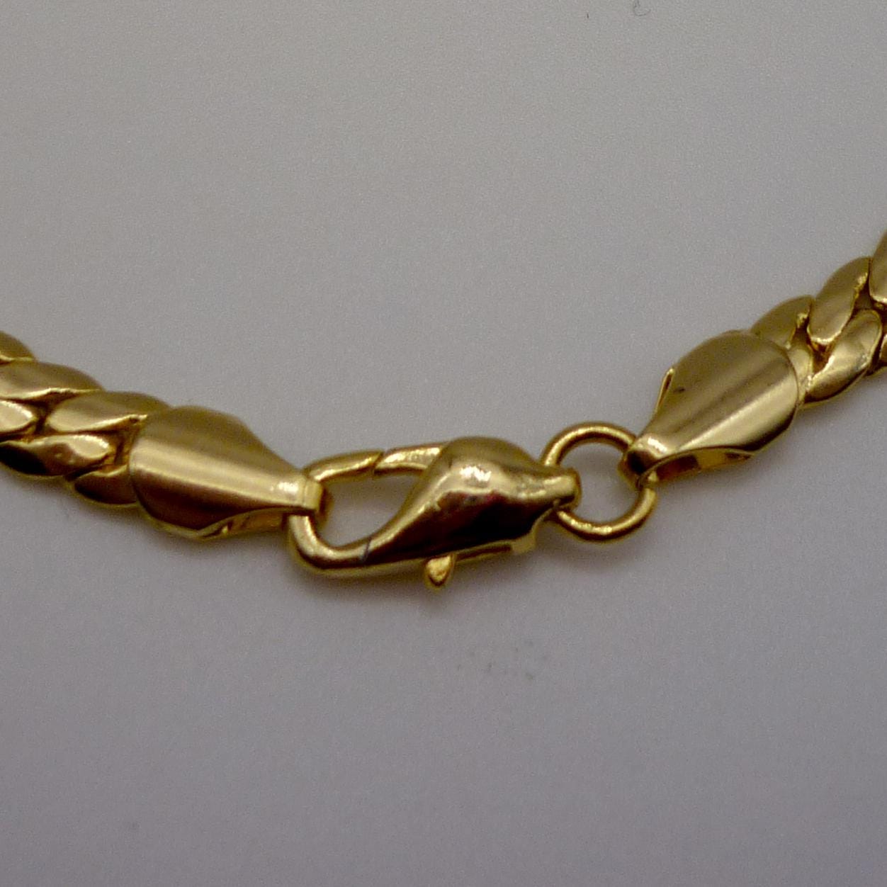 Gold Plated  Flat Link Chain Bracelet