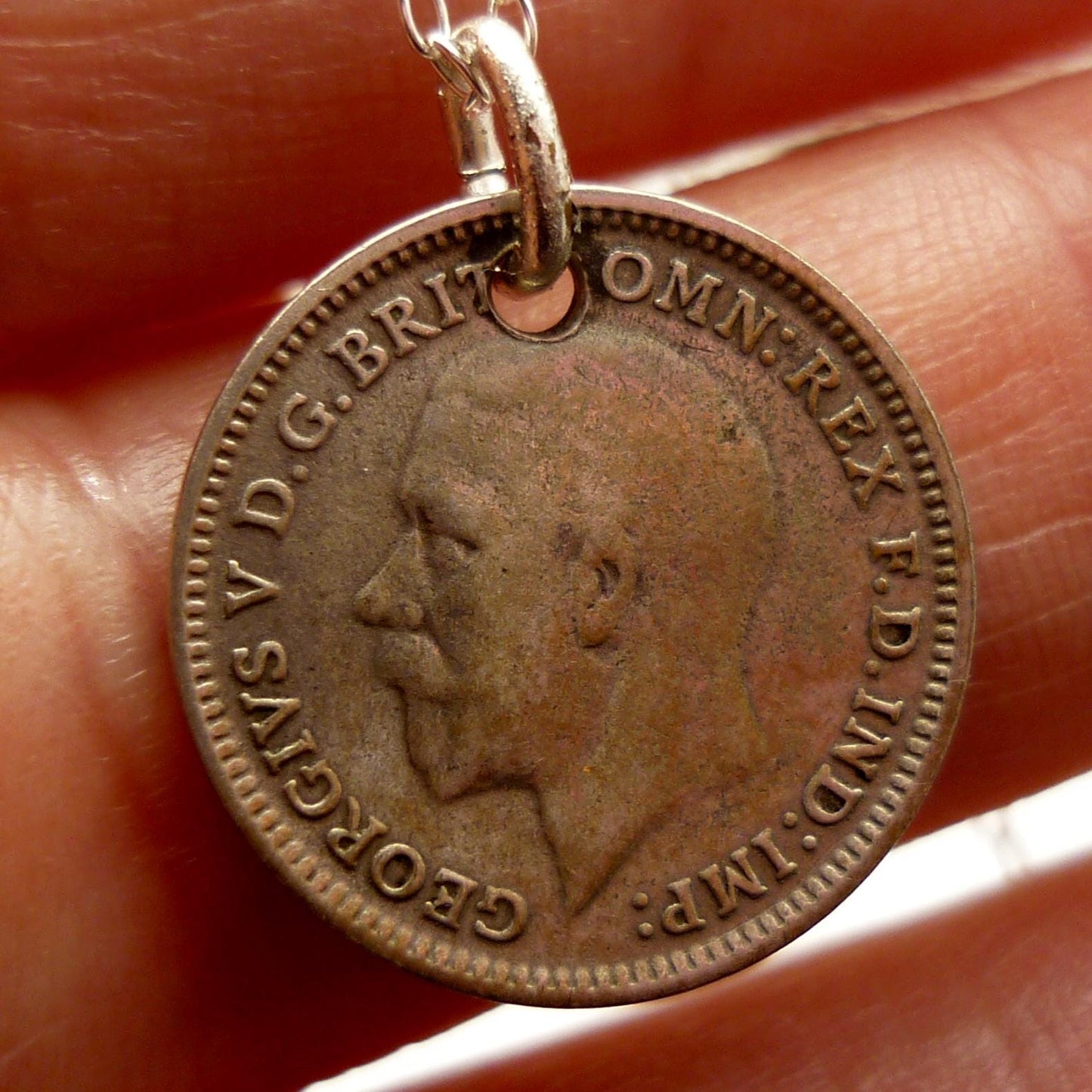 1931 Three Pence Coin Necklace Pendant