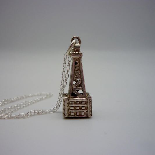 Vintage Silver Blackpool Tower Charm Necklace