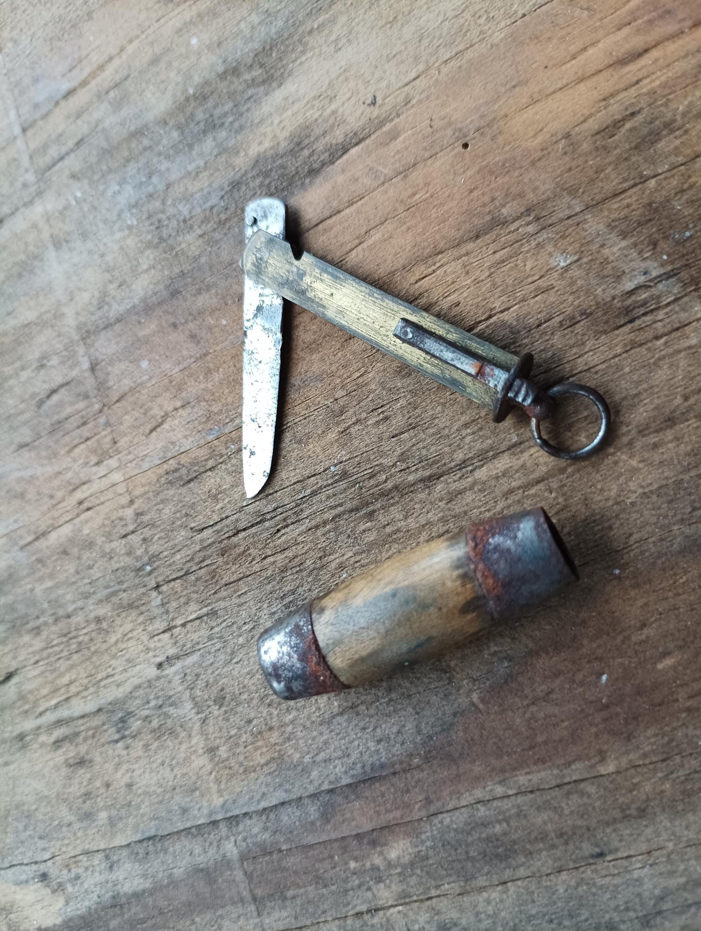 Antique P. Holmberg Miniature Barrel Knife: Swedish Keychain Penknife