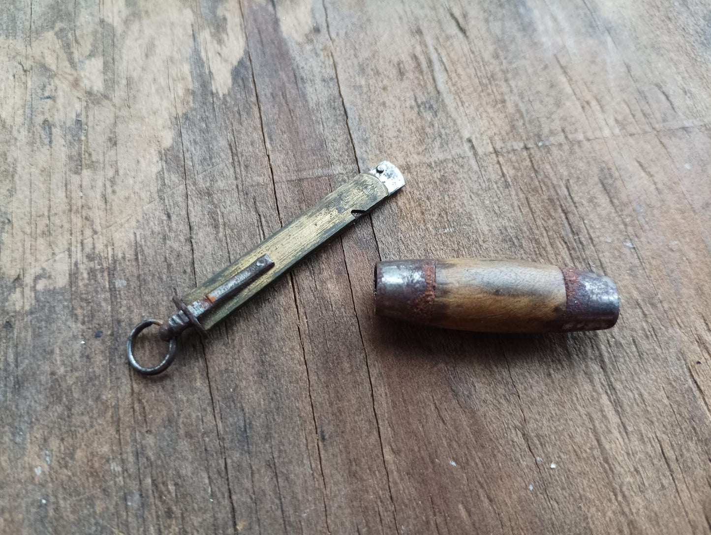 Antique P. Holmberg Miniature Barrel Knife: Swedish Keychain Penknife