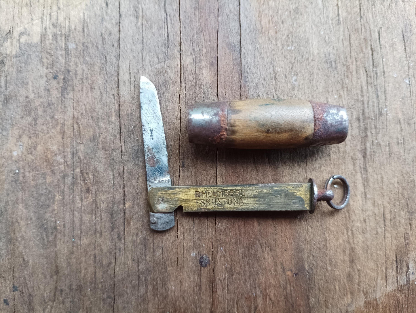 Antique P. Holmberg Miniature Barrel Knife: Swedish Keychain Penknife