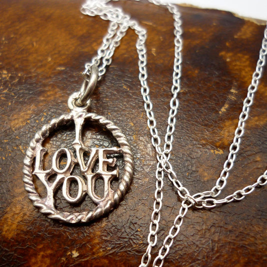 Silver I Love You Charm Necklace
