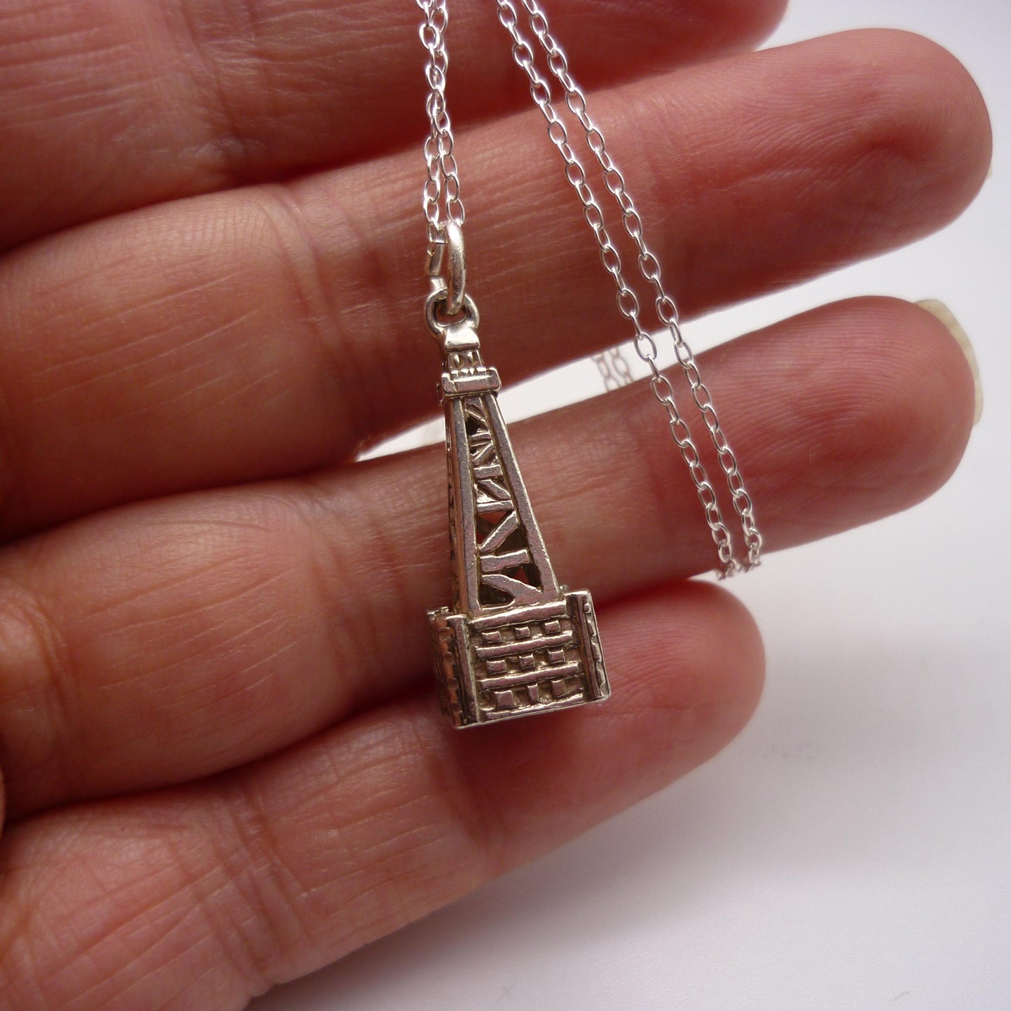 Vintage Silver Blackpool Tower Charm Necklace