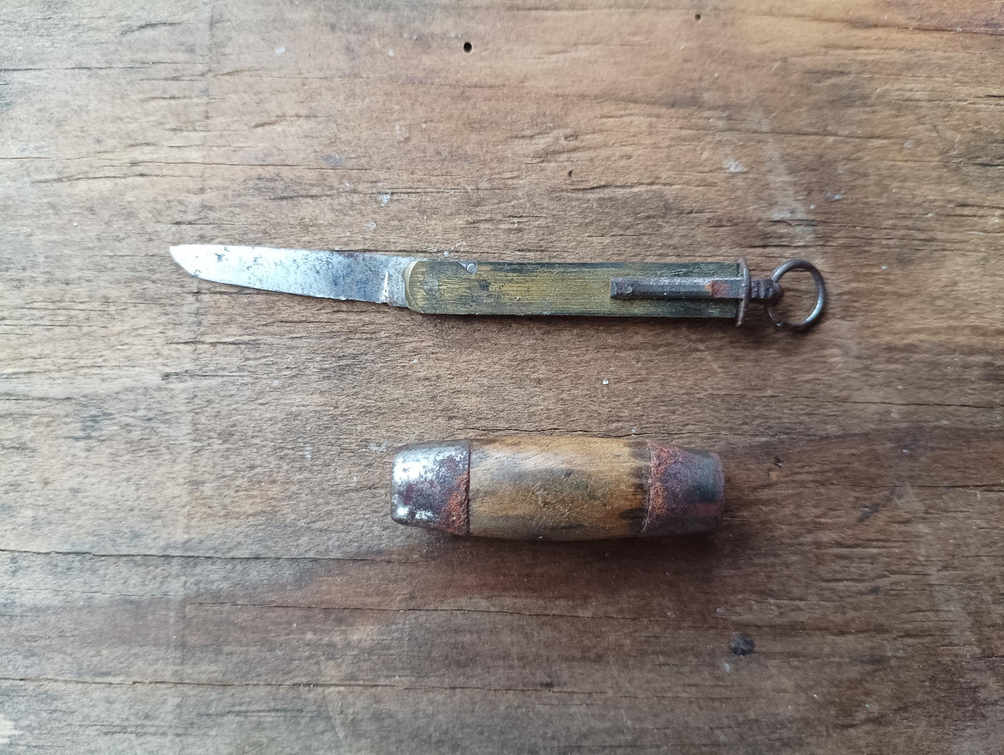 Antique P. Holmberg Miniature Barrel Knife: Swedish Keychain Penknife