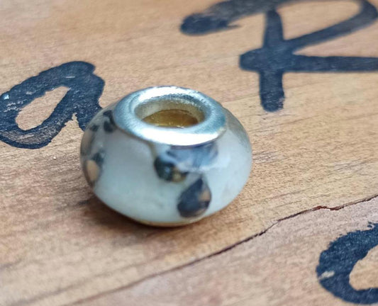 Sterling Silver Murano Glass Charm Bead: Pandora Style Boho Jewelry