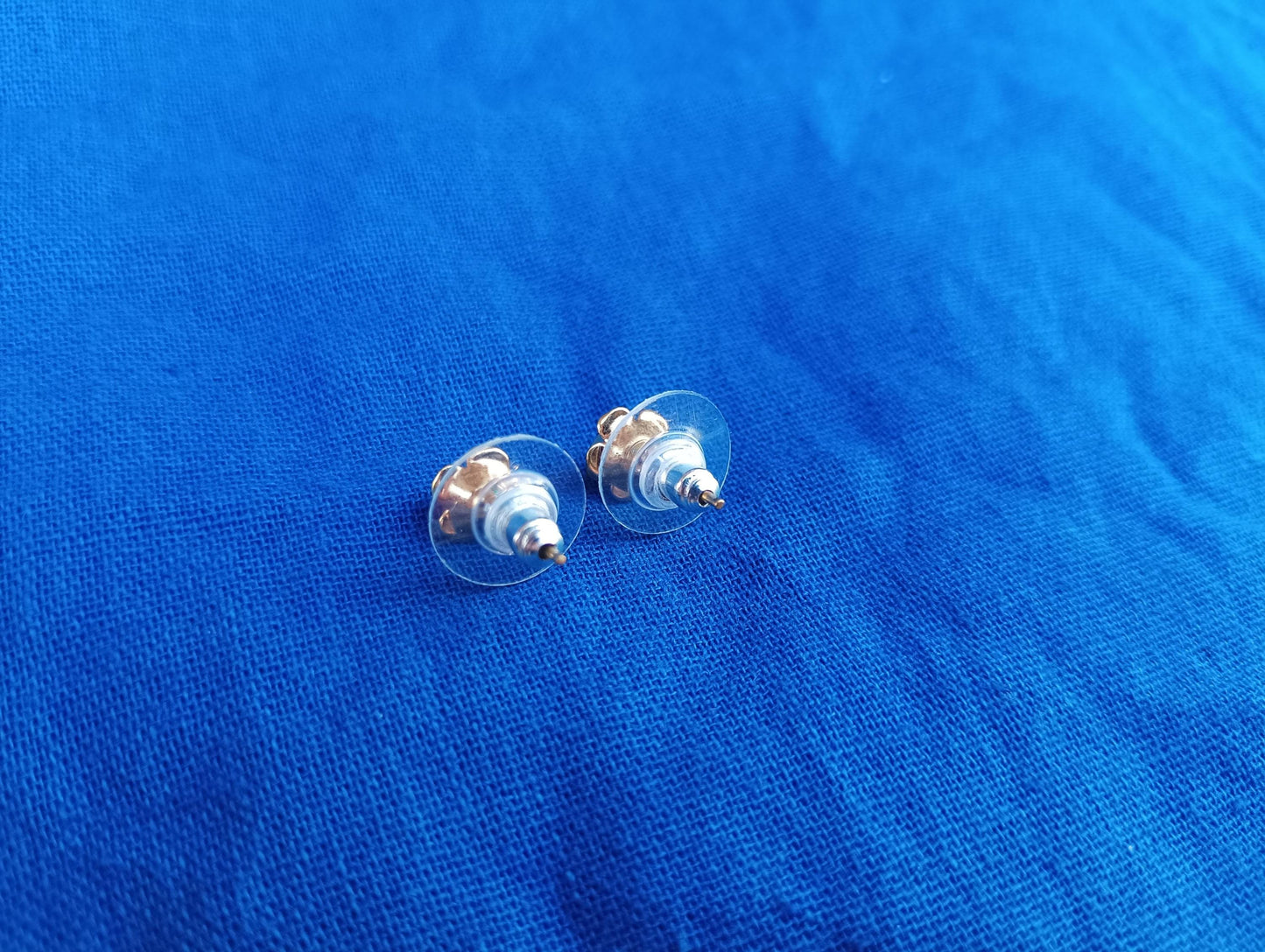 Vintage Gold Plated Rose Ear Stud Earrings