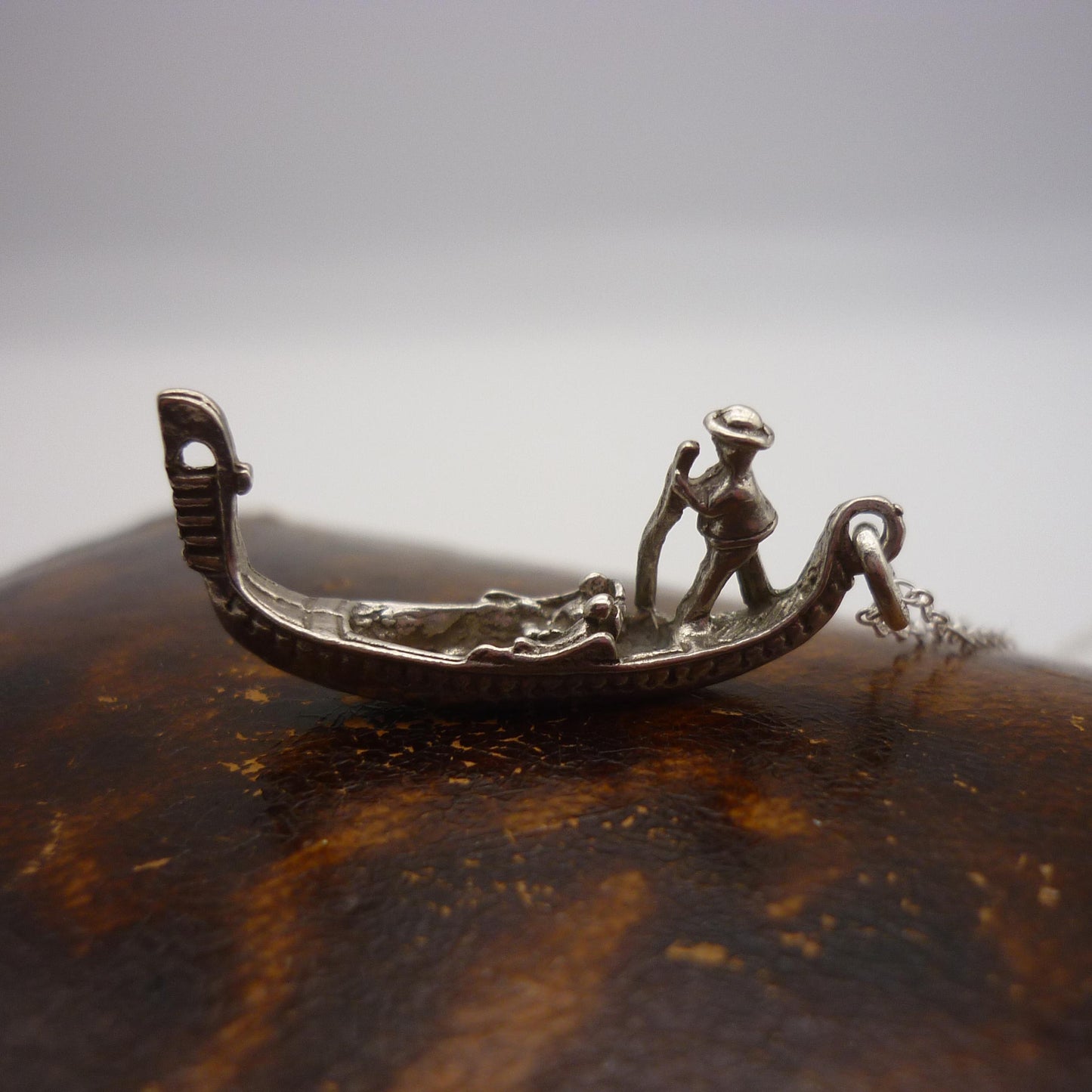 Vintage Italian Silver Gondola Charm Necklace