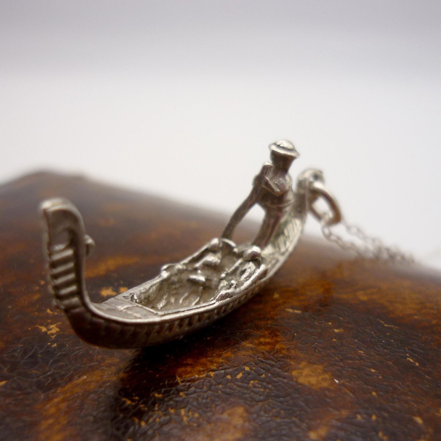 Vintage Italian Silver Gondola Charm Necklace
