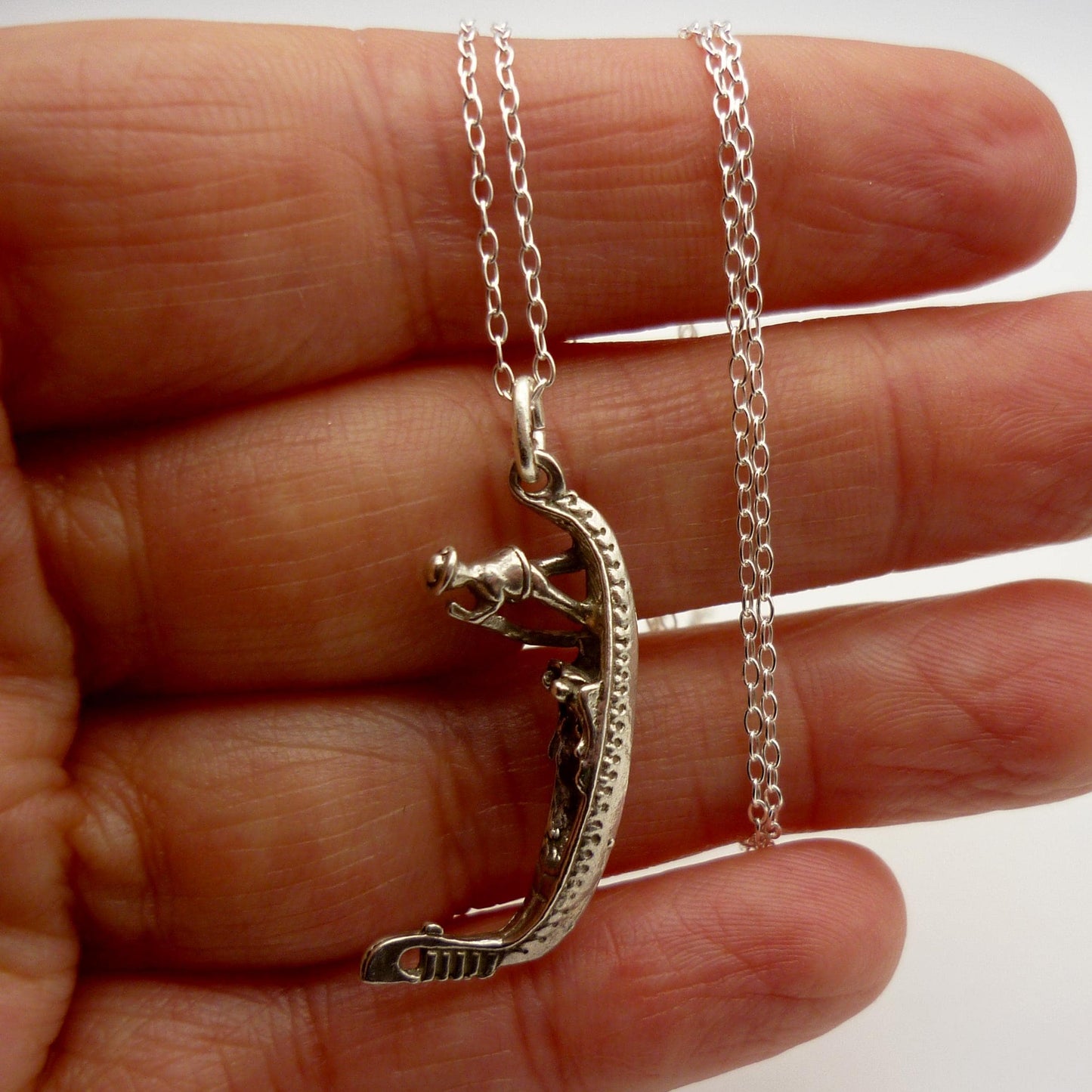 Vintage Italian Silver Gondola Charm Necklace