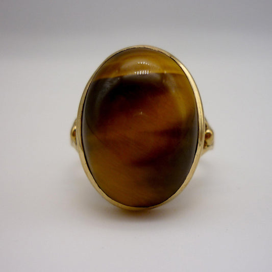 Vintage Gold Tiger's Eye Ring Size 5.75
