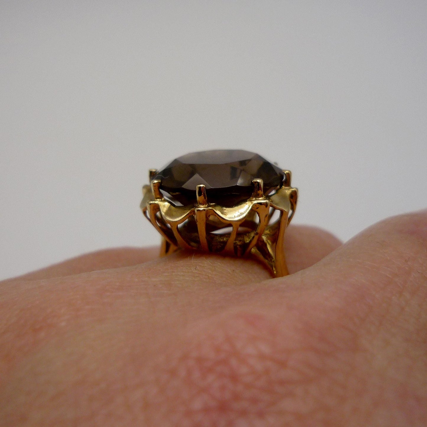 Smoky Quartz Gold Ring Size 6.25