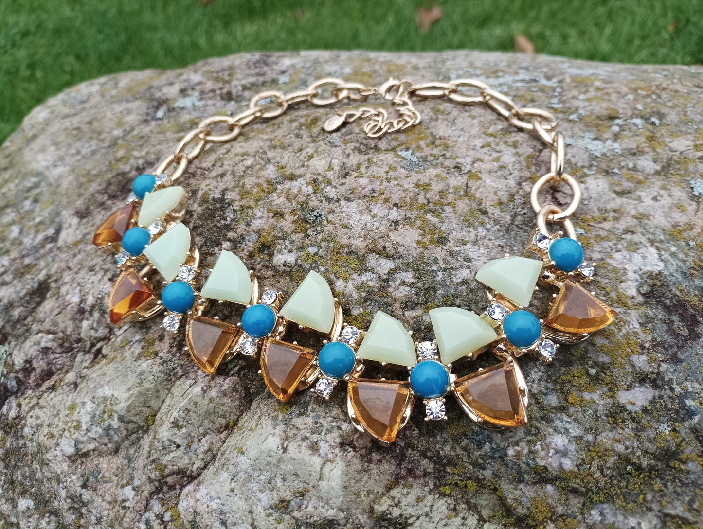 Chunky Vintage Art Deco Style Statement Necklace
