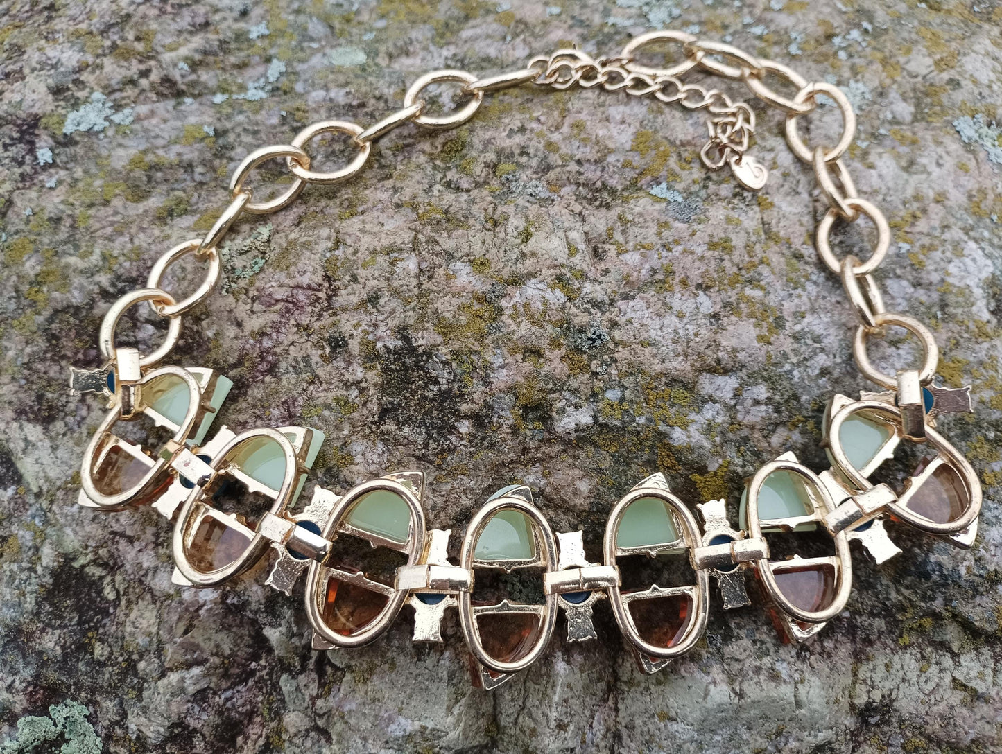 Chunky Vintage Art Deco Style Statement Necklace