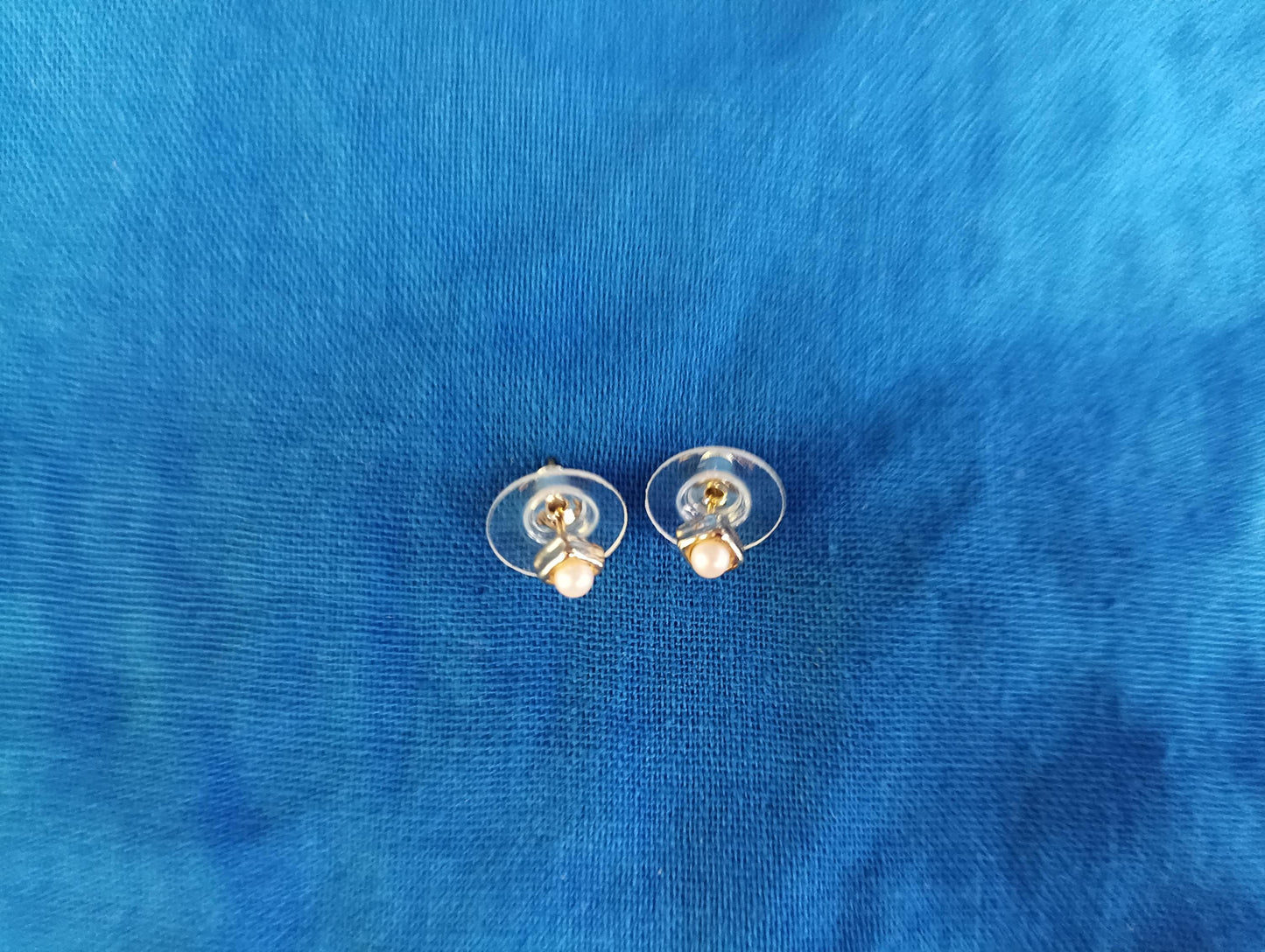Vintage Faux Pearl and Gold Plated Stud Earrings