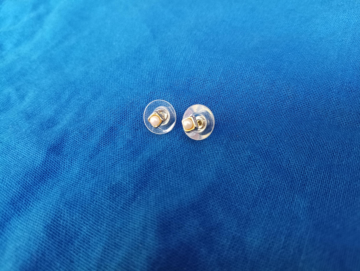 Vintage Faux Pearl and Gold Plated Stud Earrings