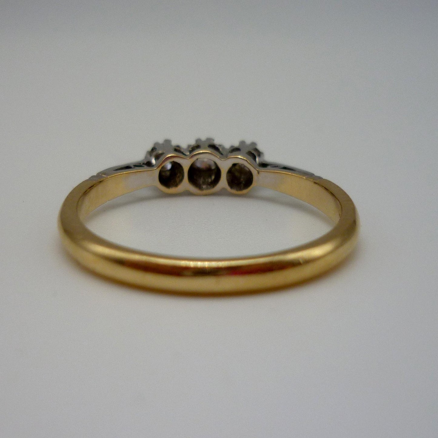 Antique 18k & Platinum Diamond Trilogy Ring Size 7