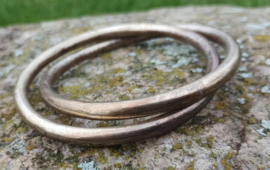 Vintage 1970s Interlocking Metal Bangles For Women