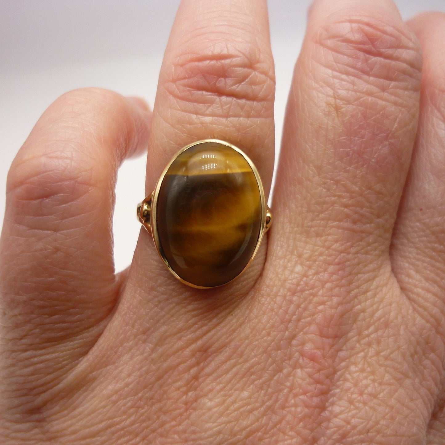 Vintage Gold Tiger's Eye Ring Size 5.75