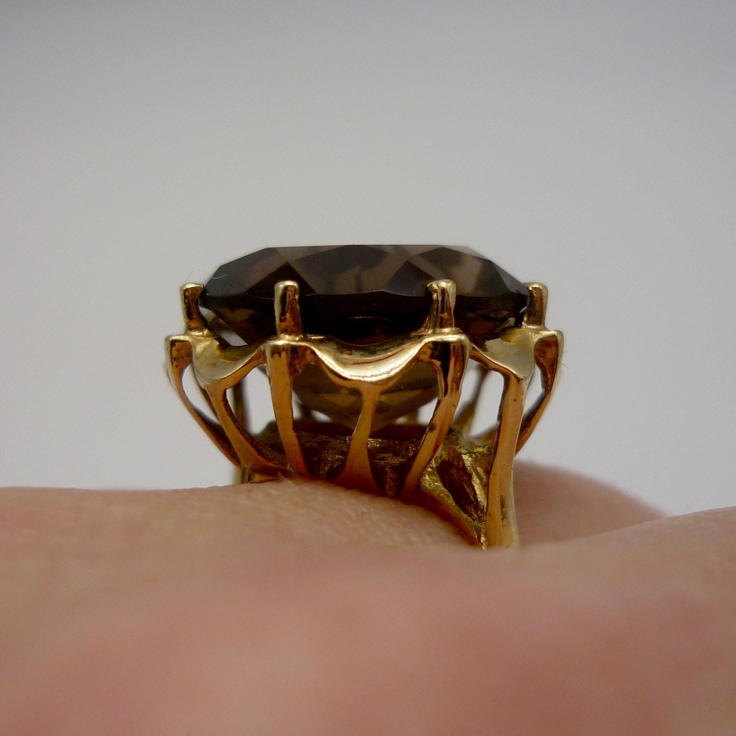 Smoky Quartz Gold Ring Size 6.25