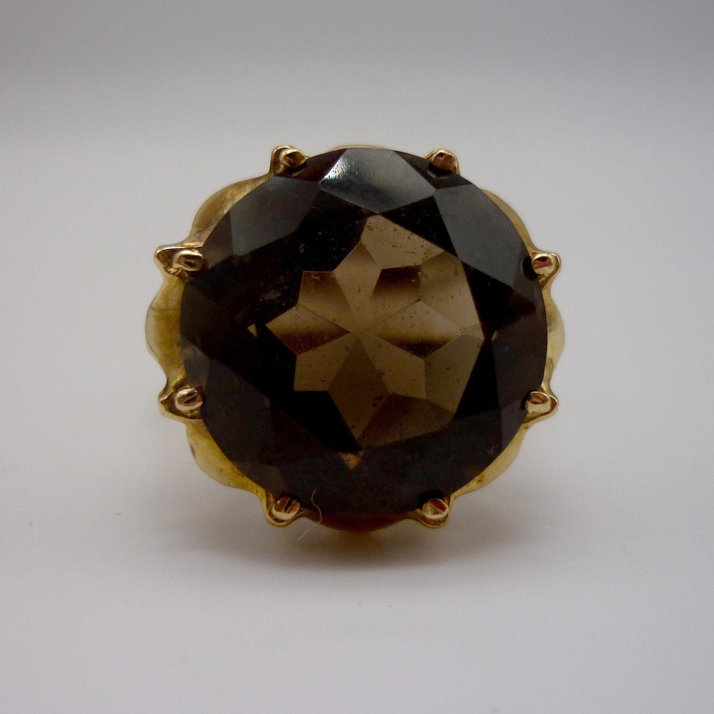 Smoky Quartz Gold Ring Size 6.25