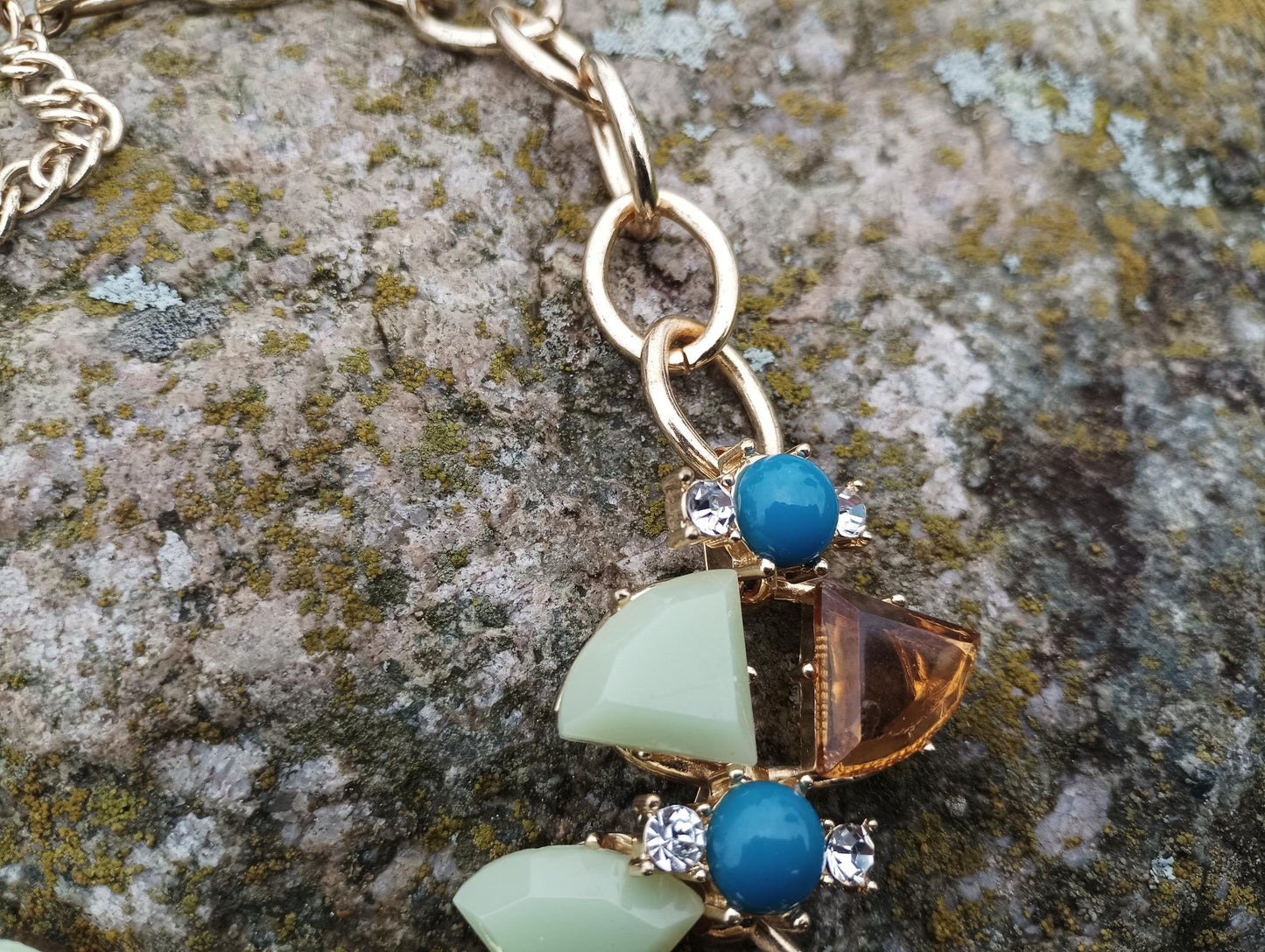 Chunky Vintage Art Deco Style Statement Necklace