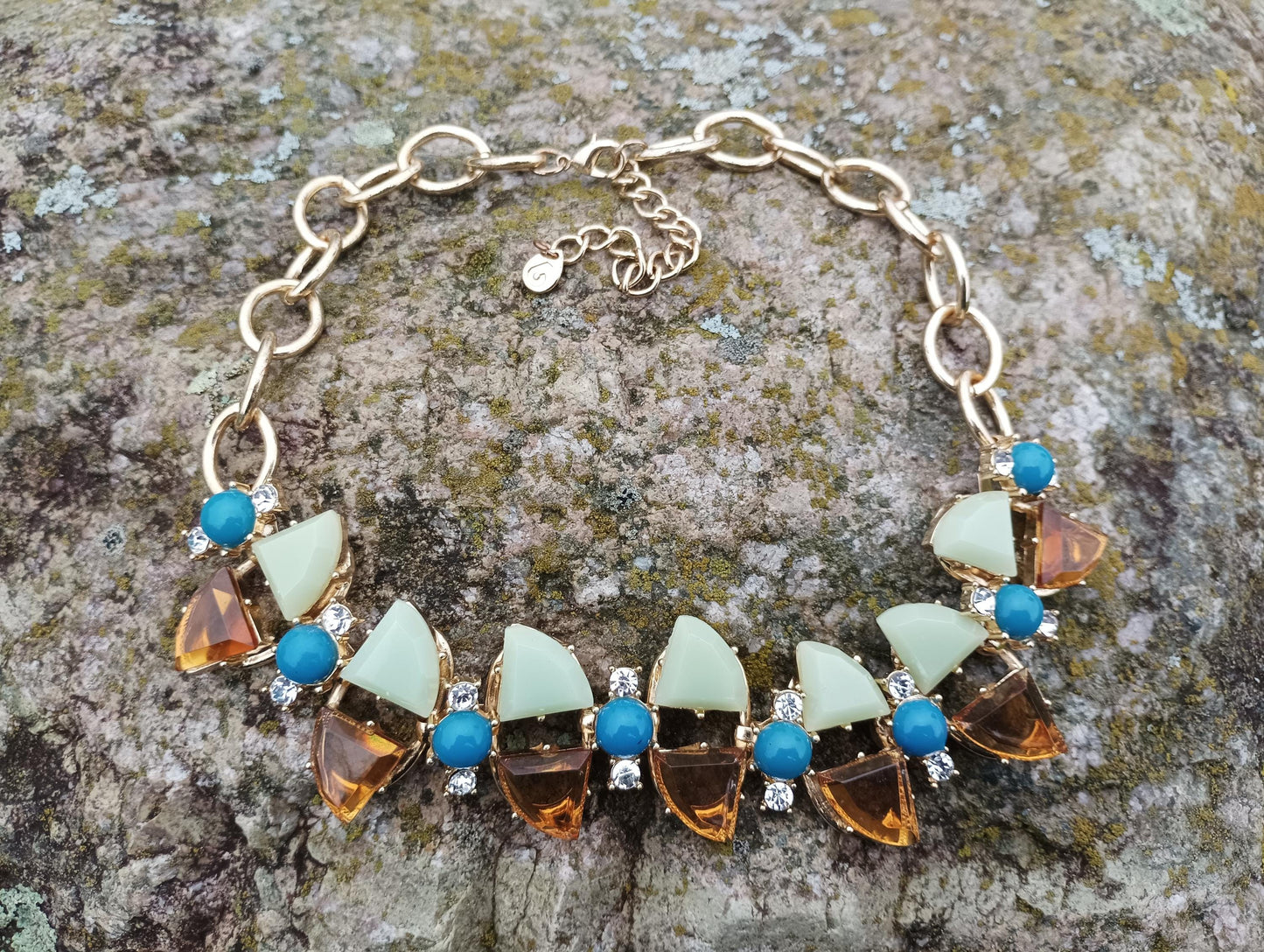 Chunky Vintage Art Deco Style Statement Necklace